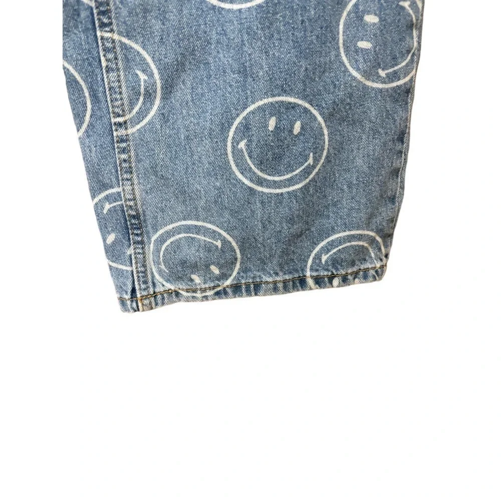 Smiley x H&M smiley Face Wide Leg Straight Leg Smiley Face denim Jeans Size 0